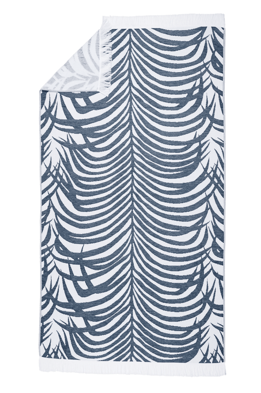 Zebra Beach Towel (Navy)